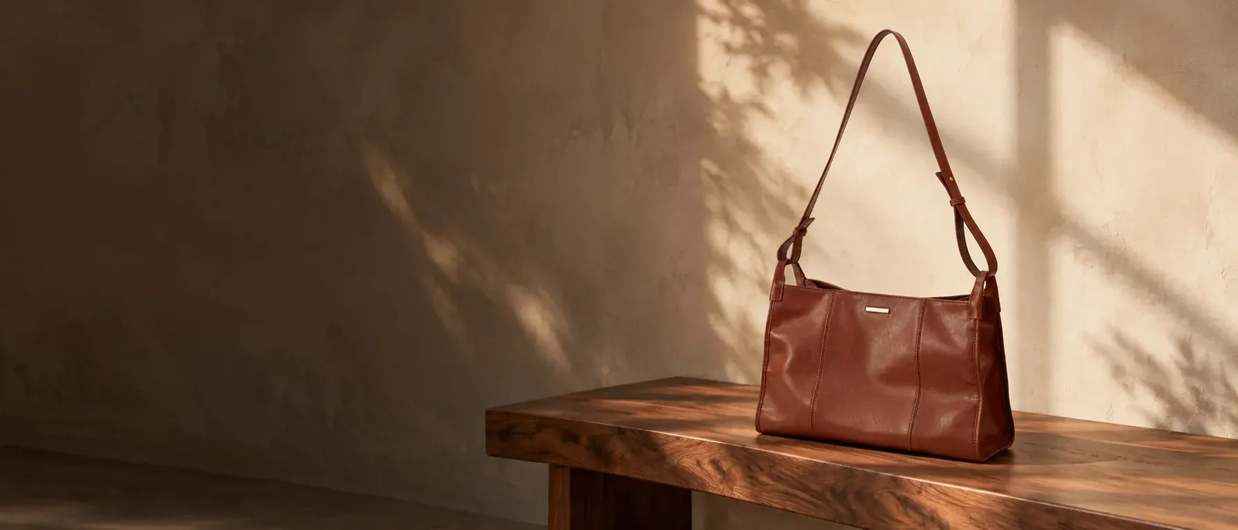 Mara cognac shoulder bag in a warm interior