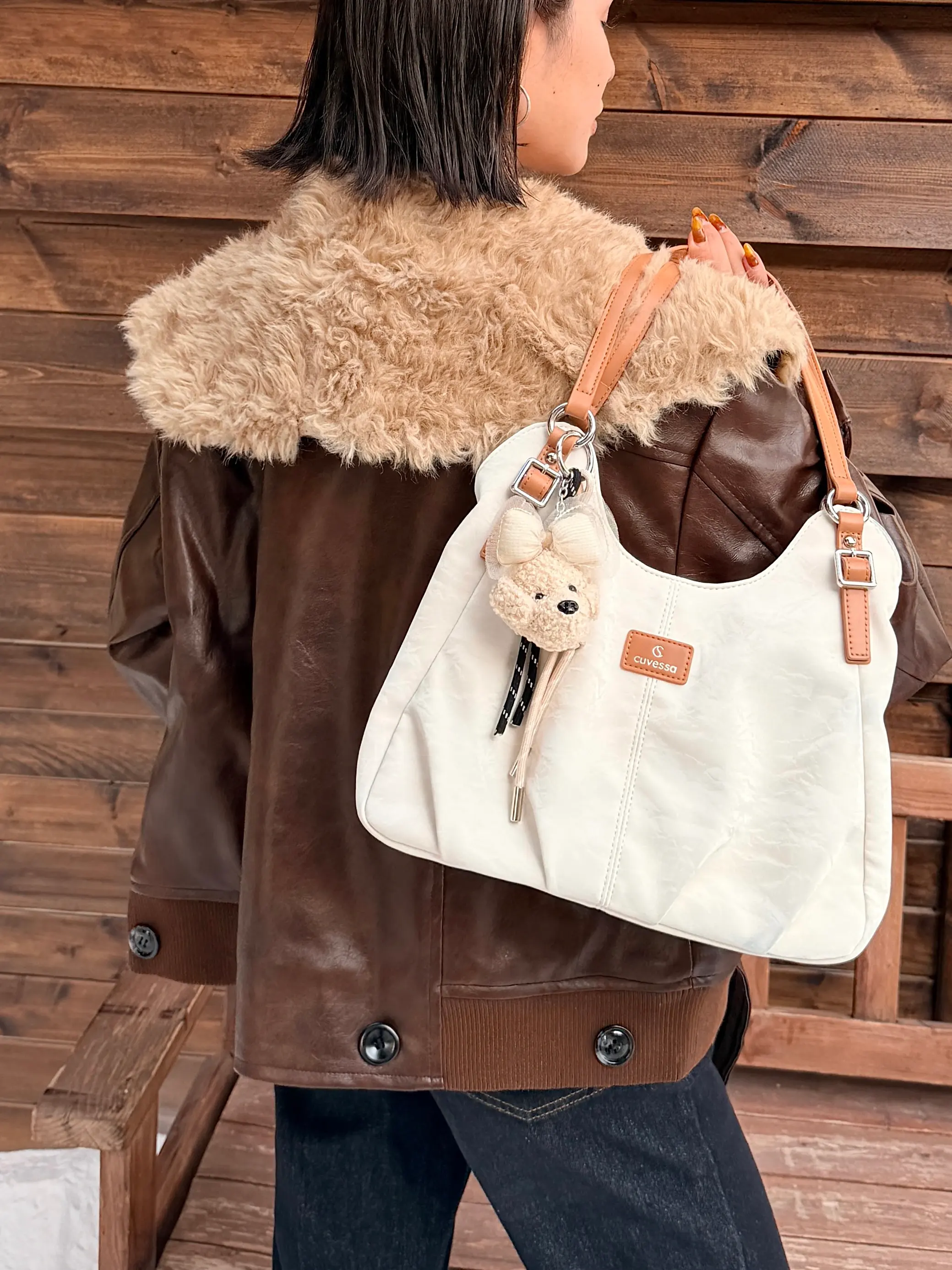 Elia Ivory Slouch Shoulder Bag — view 2